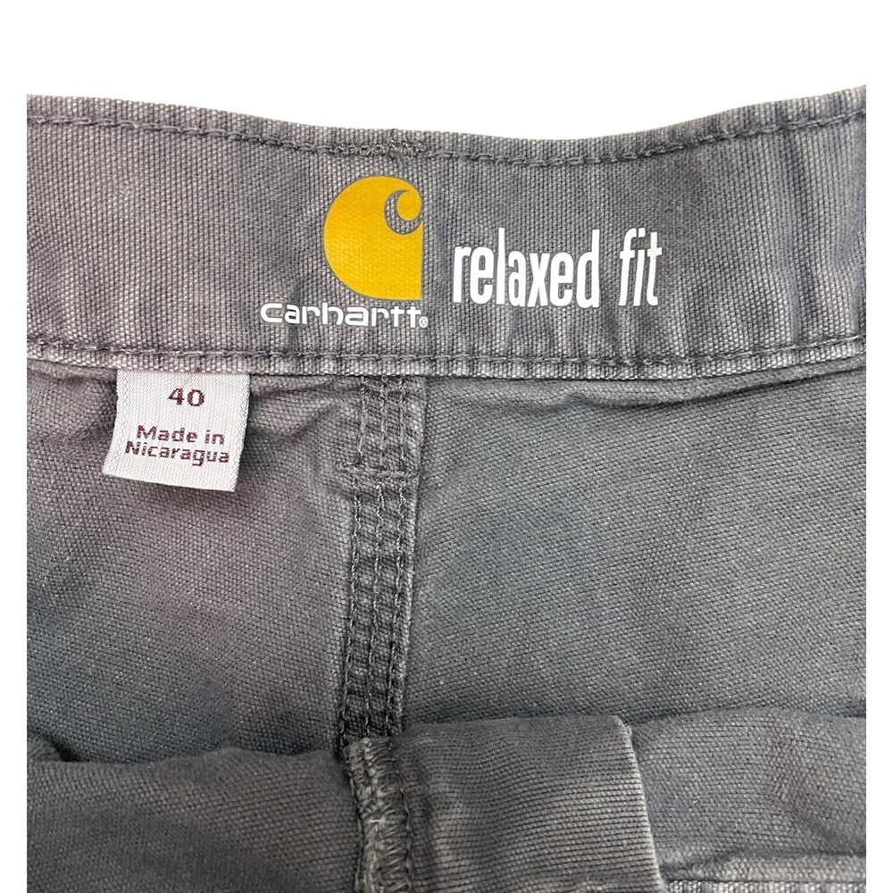 Men’s Carhartt Gray Canvas Shorts - Size 40 - Picture 3 of 4